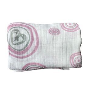 Aden & Anais Muslin Swaddle Baby Blanket Oversized Pink White Grey